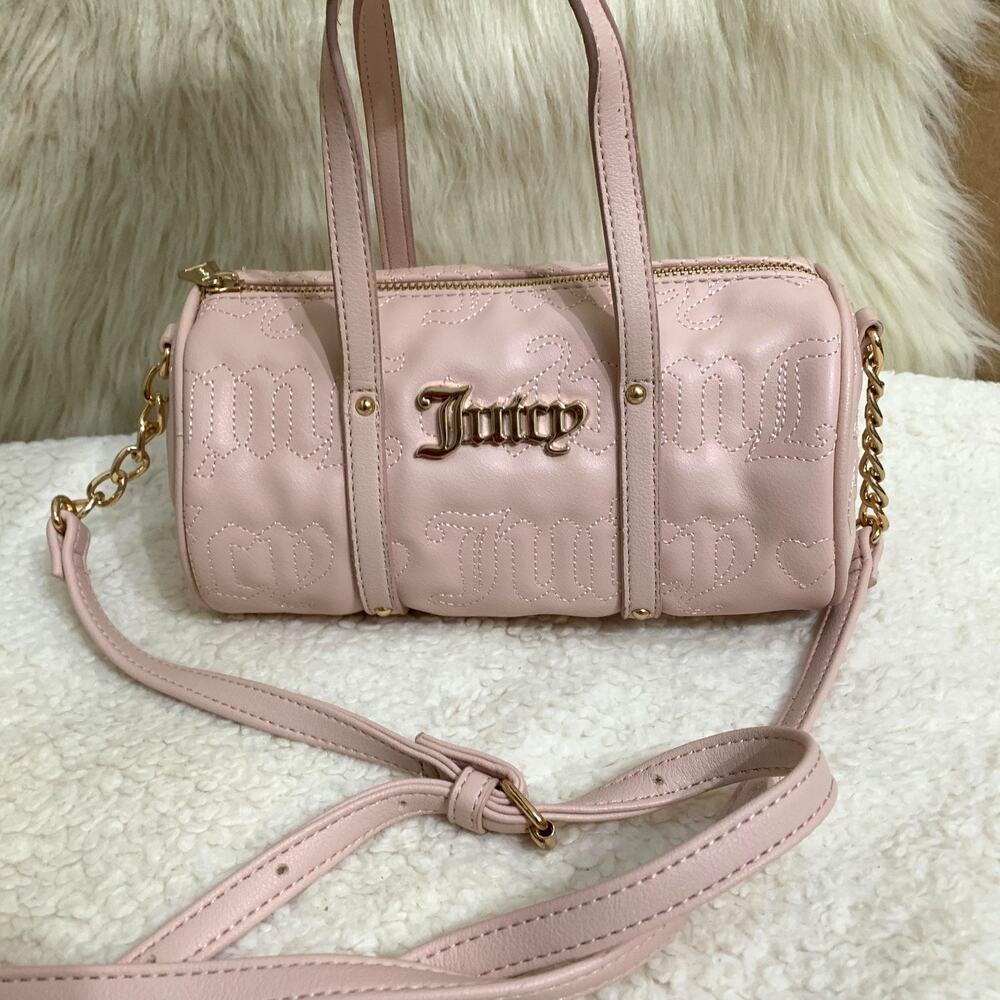 JUICY COUTURE Clay Pink Signature Stitched ROSIE Mini Barrel XBody Bag